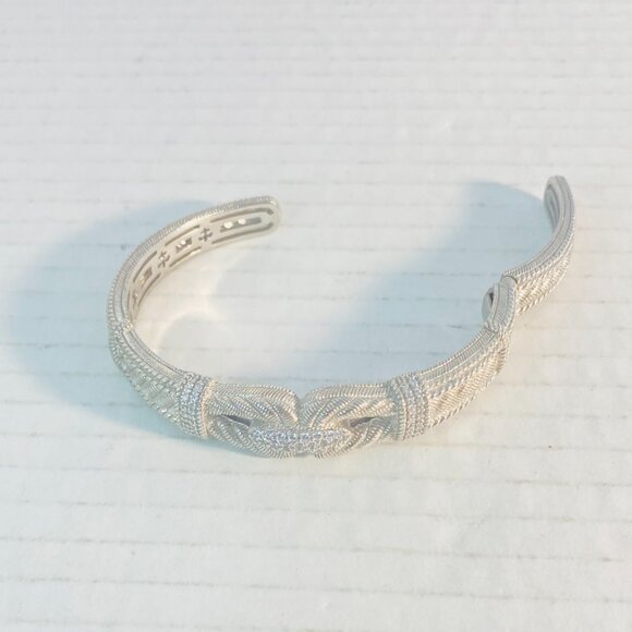 Vintage Judith Ripka Sterling Silver Cuff–Braided CZ Rope Design | 925 Thailand - Picture 9 of 14